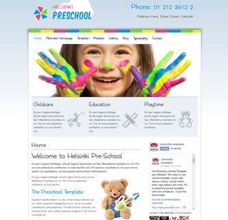 joomla nursery baby pre-school template education pastel
